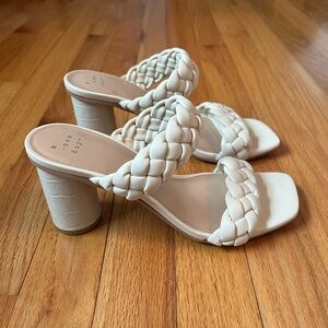 A New Day Women's Cream Braided Heeled Sandals